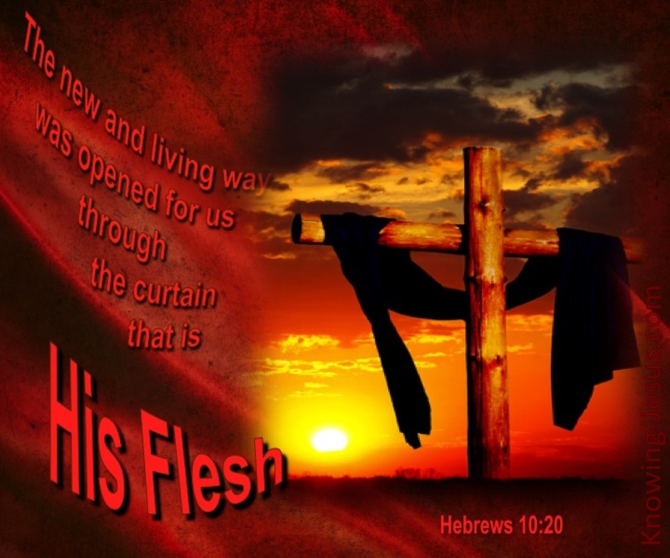 Hebrews 10:20 The Curtain That Is His Flesh (black)